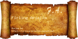 Firling Ariella névjegykártya